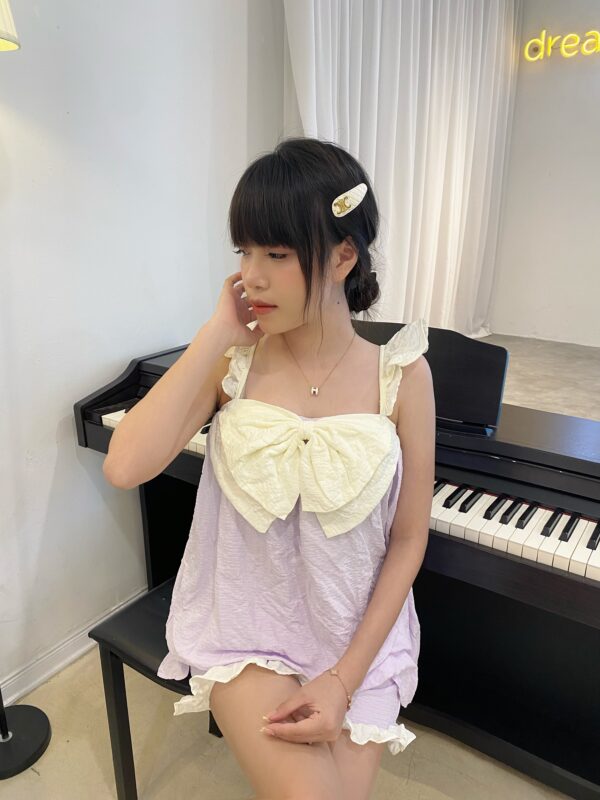 pijama nữ cổ sen